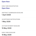 Please check the important dates of APSL STC 2026 Singapore !!